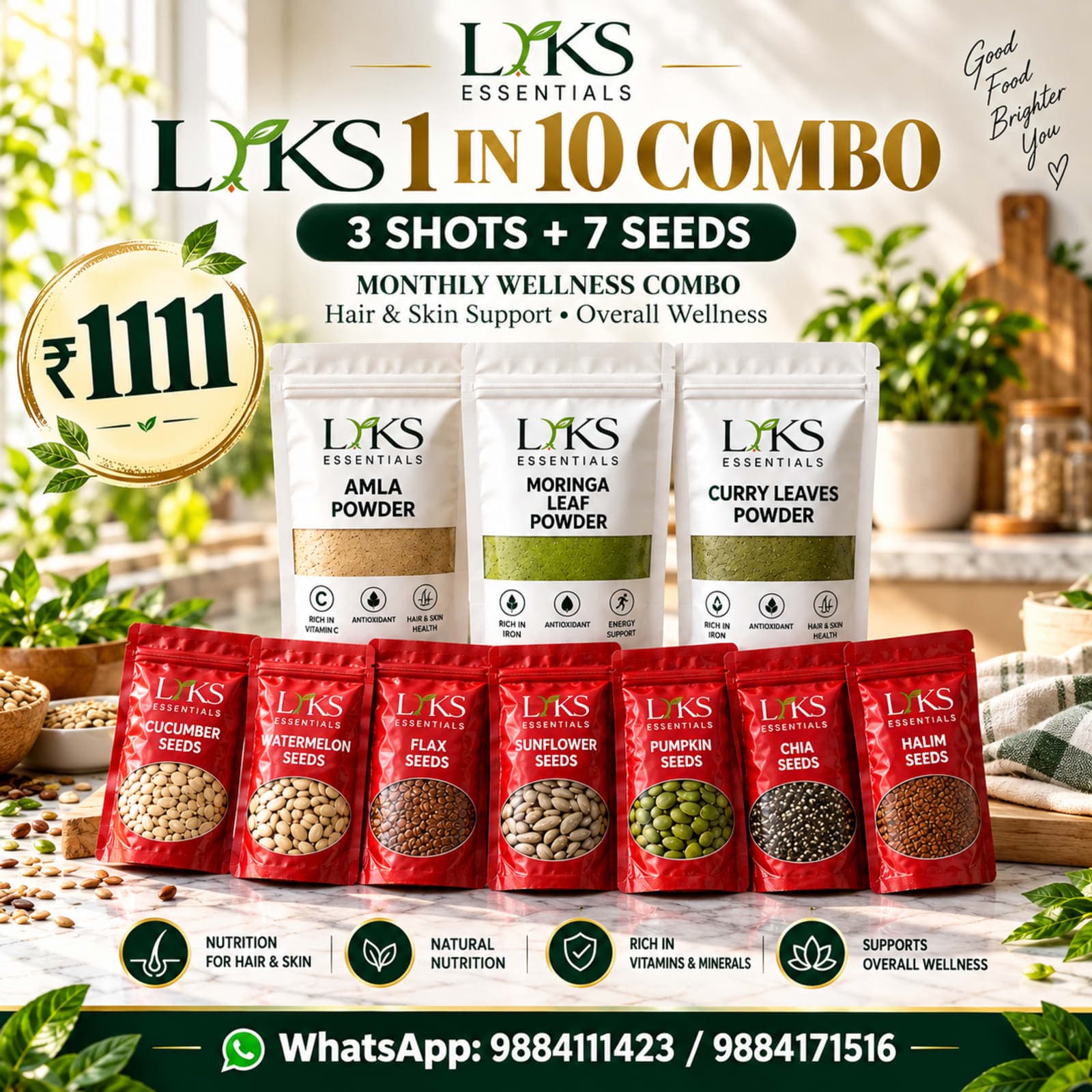 LYKS Essential pack — 7 superseeds and 3 hair shots